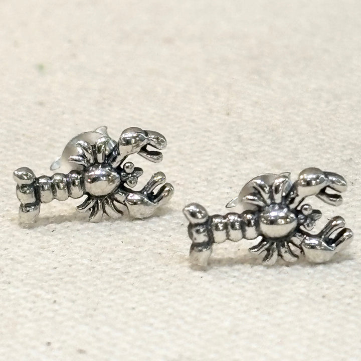 Silver Lobster Stud Earrings