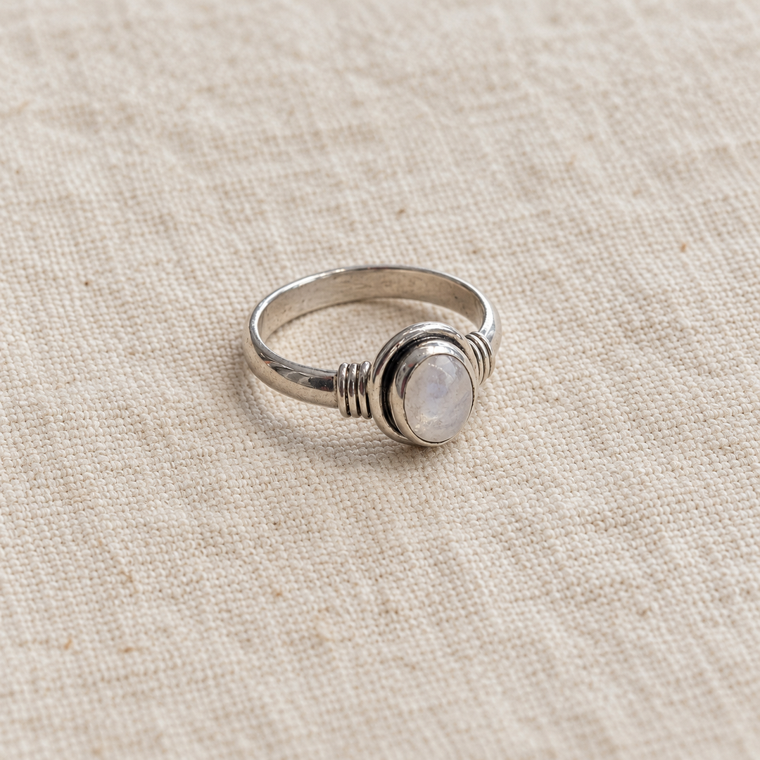 Moonstone Sterling Silver Ring – Size M and P