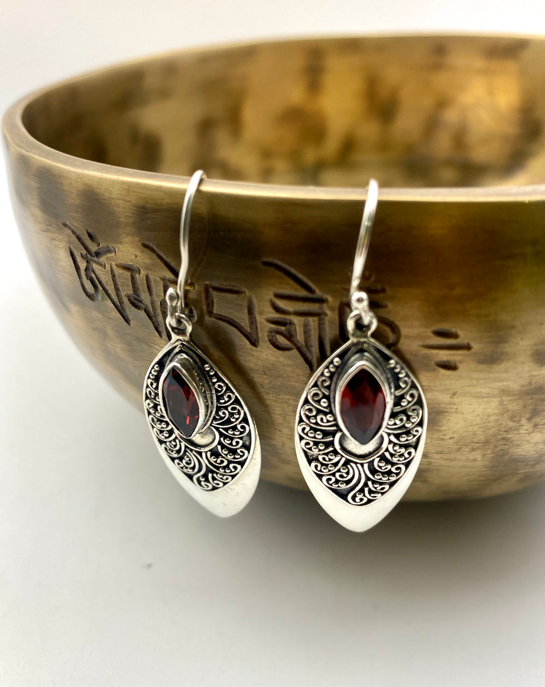 Crimson Lotus Earrings