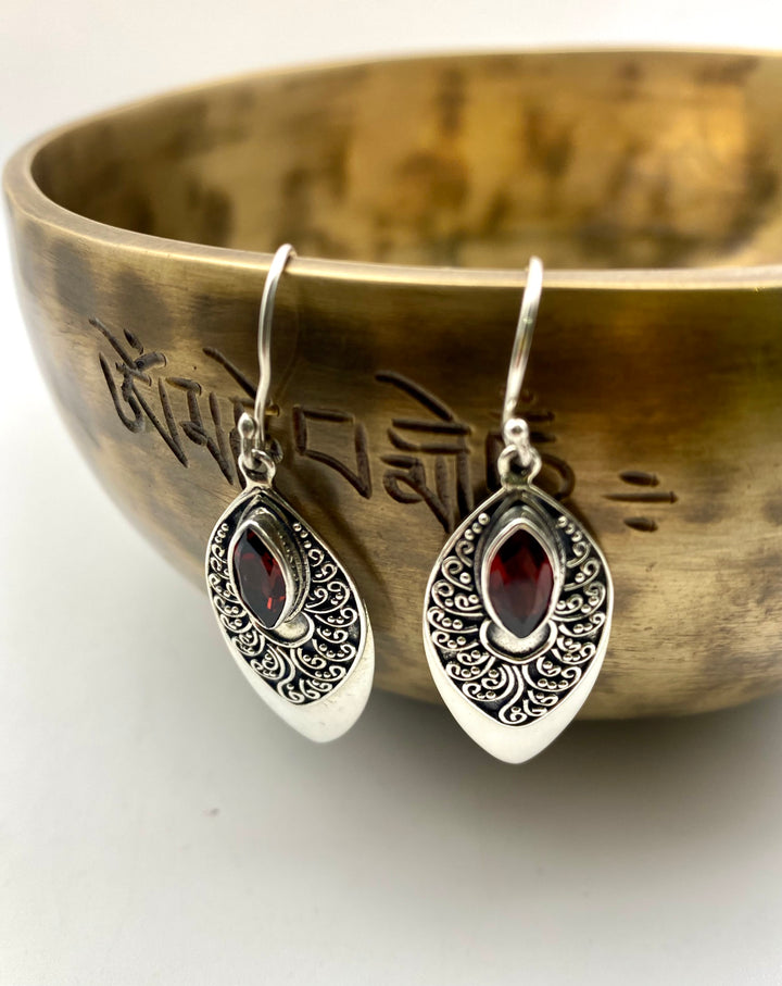 Crimson Lotus Earrings