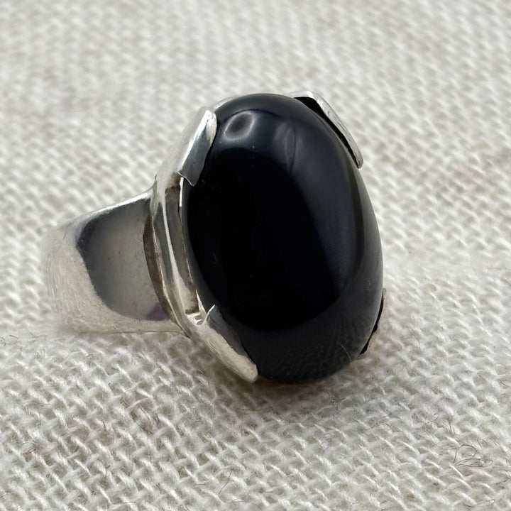 Midnight Black Onyx Claw Ring