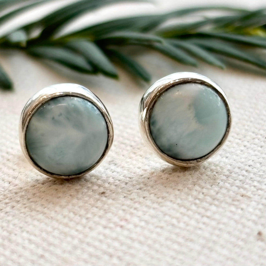 Sterling Silver Larimar Stud Earrings