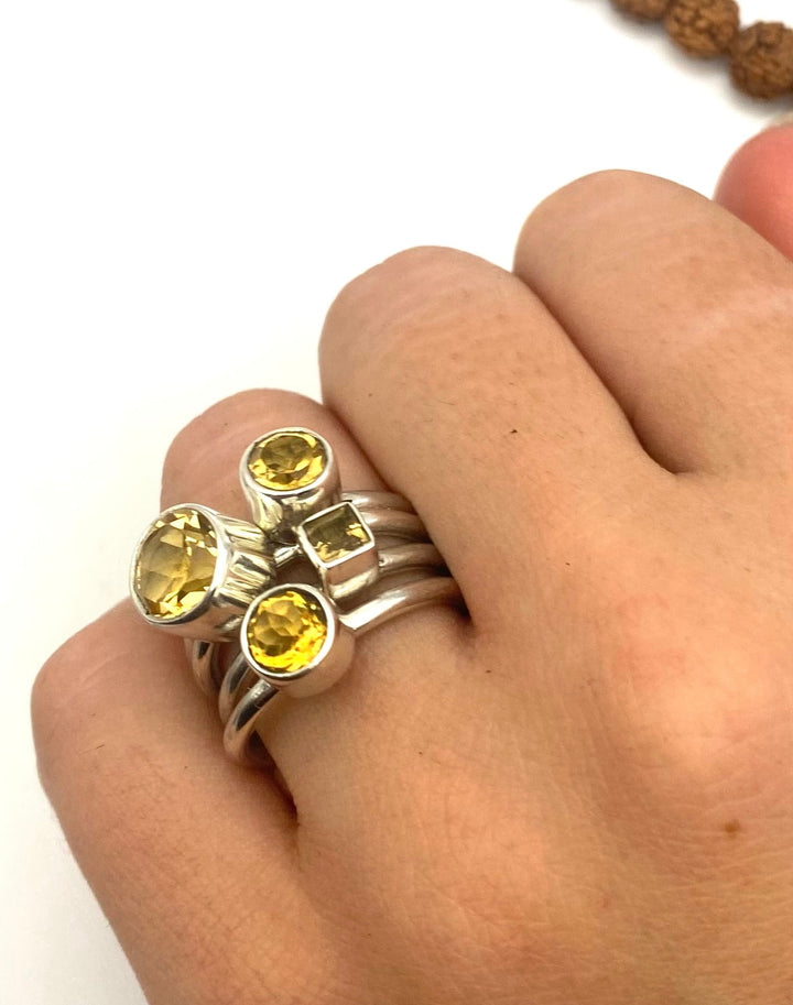 Sterling Silver Gemstone Stacking Ring – Handmade Silver Ring