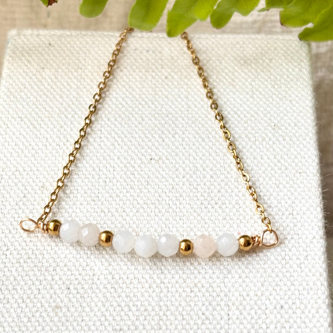 Moonstone & Gold Bead Bracelet
