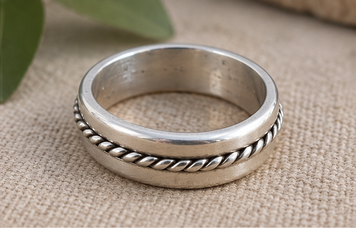 Handmade Sterling Silver Rope Detail Ring