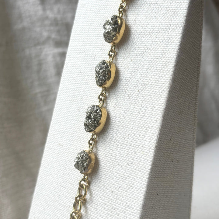 Handmade Panchadhatu Pyrite Druzy Bracelet