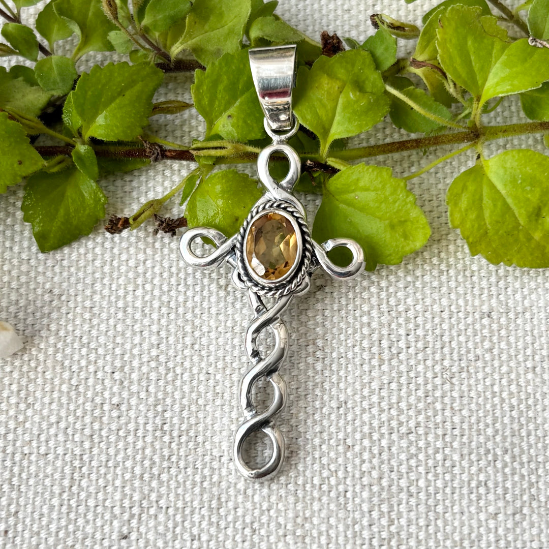 Citrine Sterling Silver Pendant
