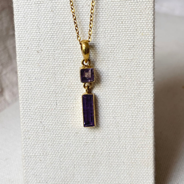Handmade Two-Stone Amethyst Panchadhatu Necklace
