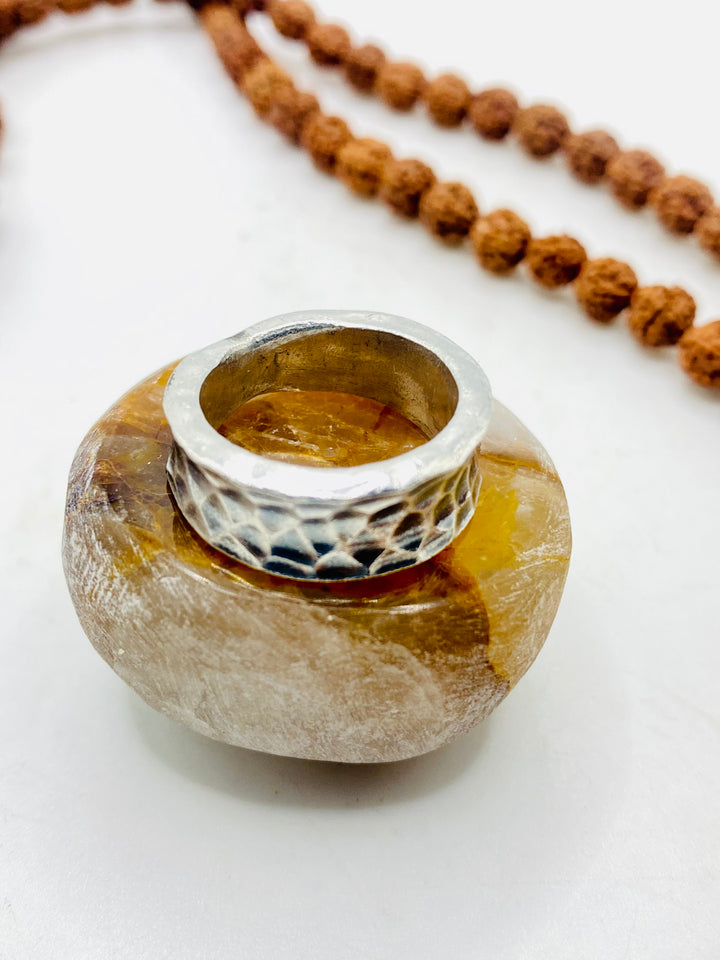 Heavy Hammered Silver Ring