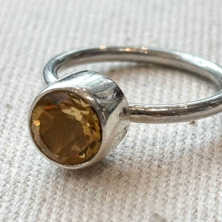 Sterling Silver Gemstone Stacking Ring – Handmade Silver Ring