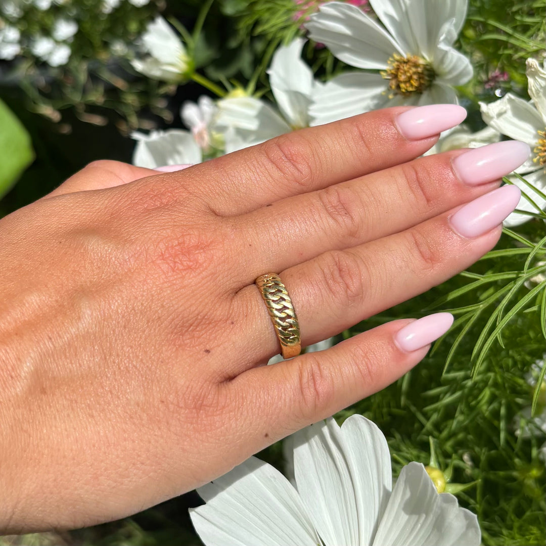 Handmade Panchadhatu Chain Pattern Ring