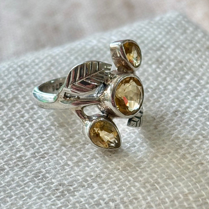 Citrine Leaf Ring