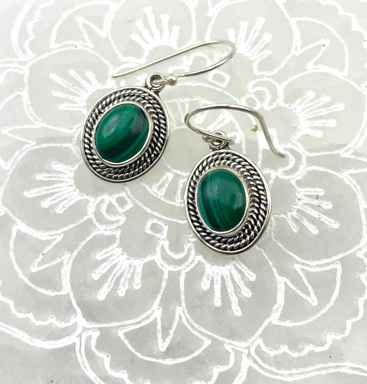 Ripples of Renewal - Malachite Earrings