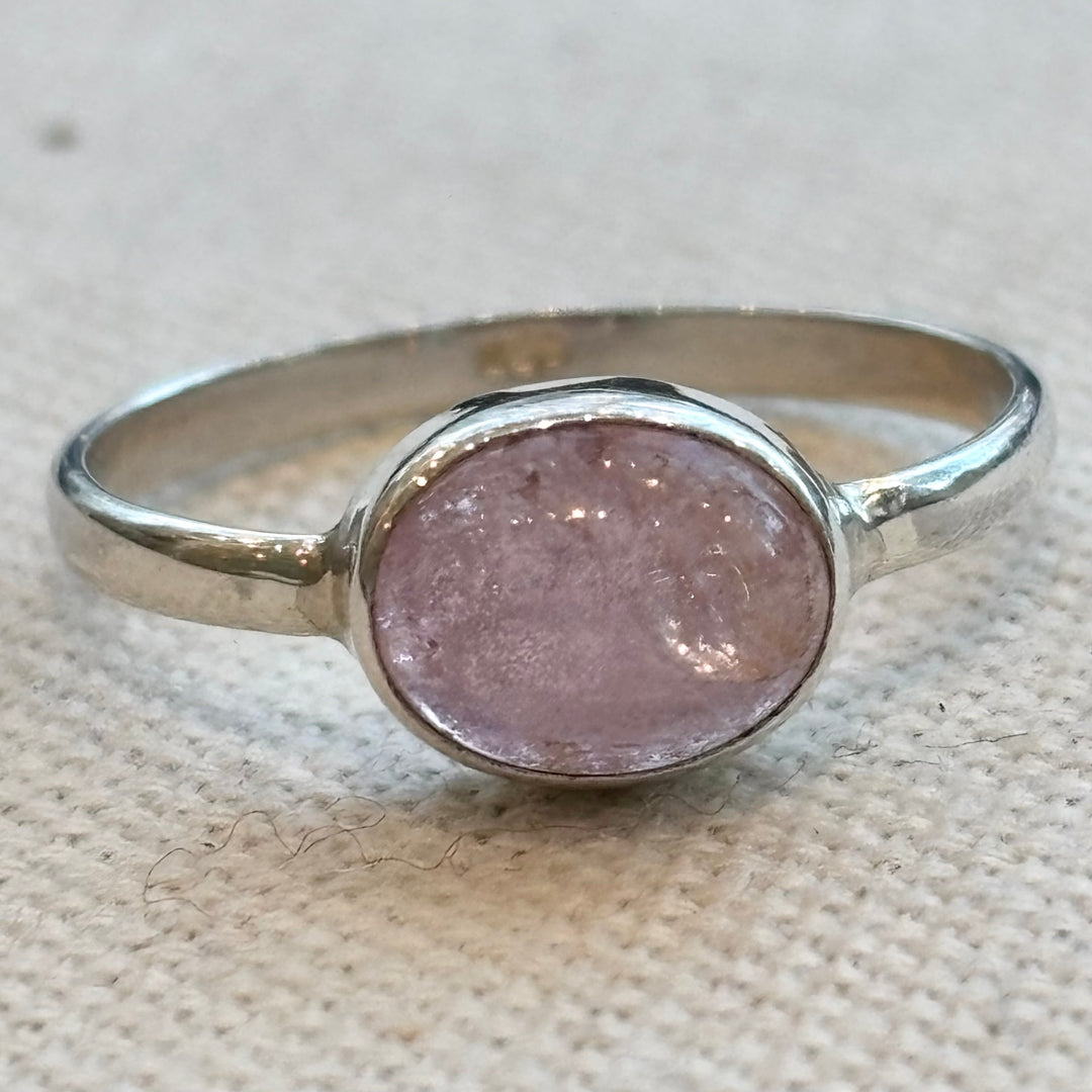 Pink Tourmaline Sterling Silver Ring – Size Q
