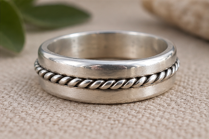 Handmade Sterling Silver Rope Detail Ring