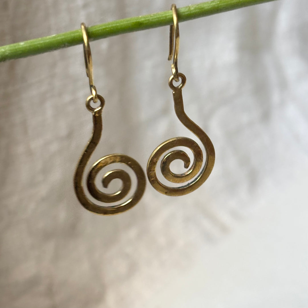 Panchadhatu Spiral Drop Earrings