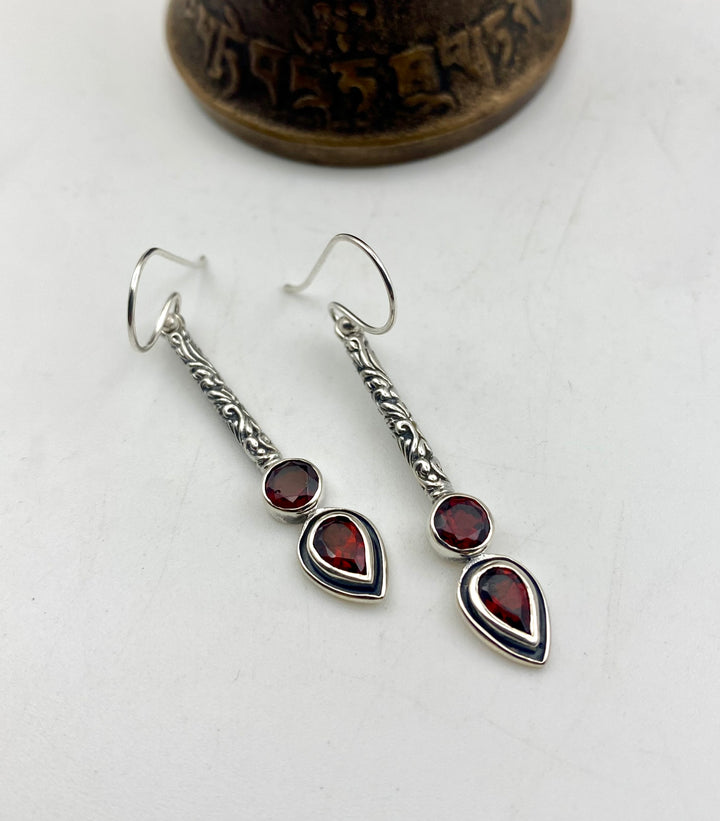 Garnet Path Earrings