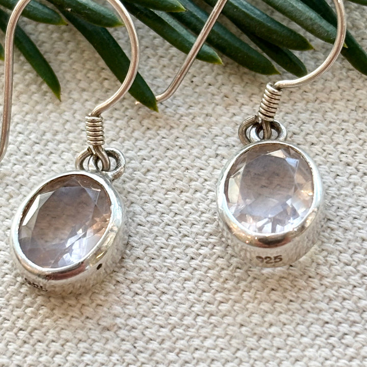 Faceted Rose Quartz Earrings