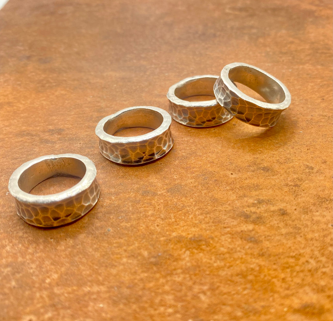 Heavy Hammered Silver Ring