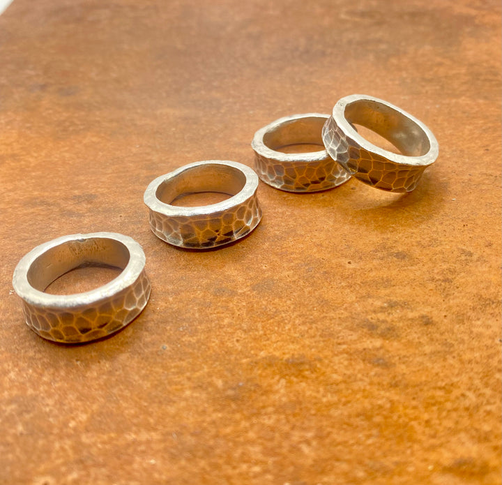 Heavy Hammered Silver Ring
