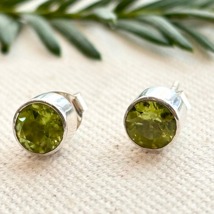 Sterling Silver Peridot Stud Earrings