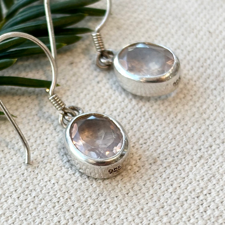 Faceted Rose Quartz Earrings