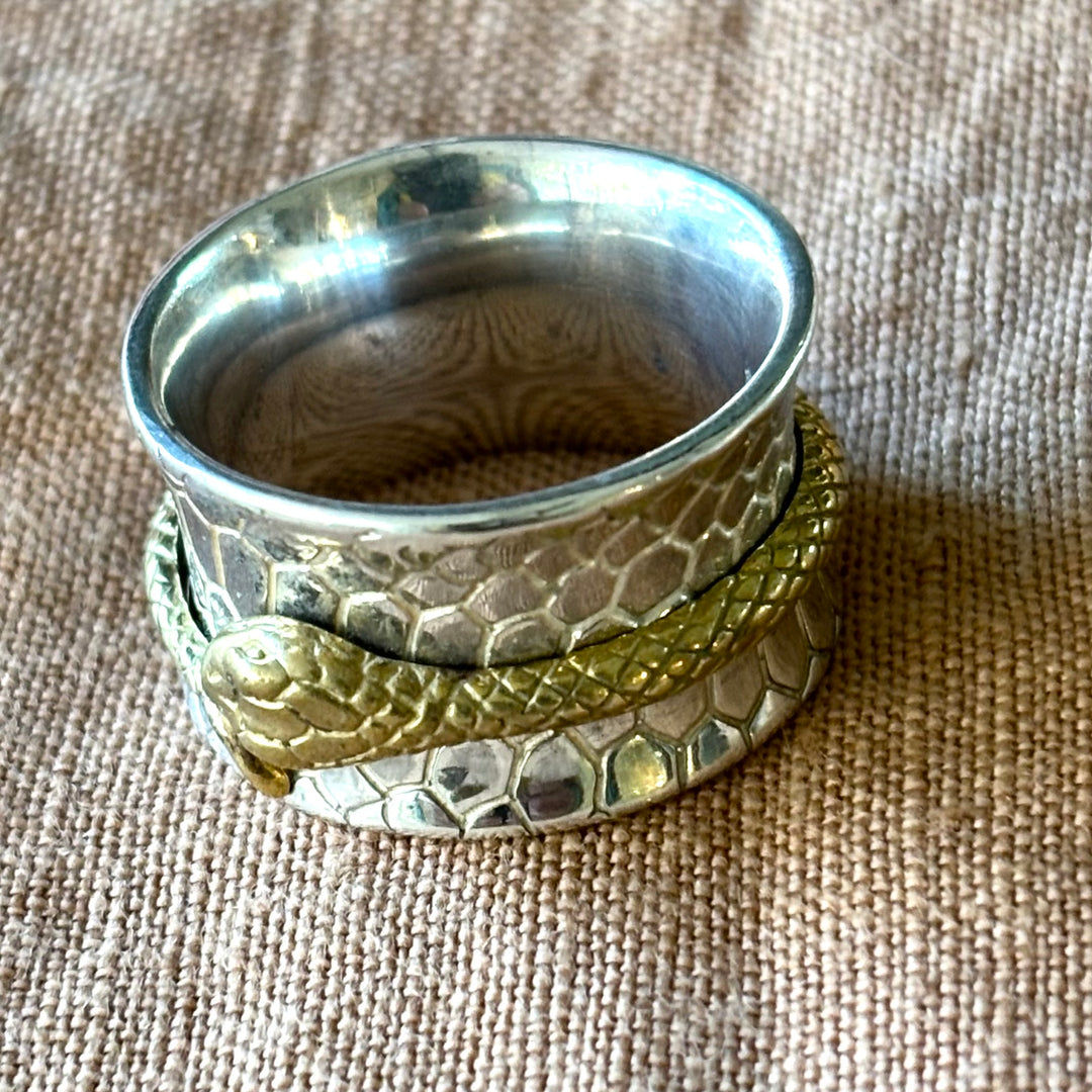 Silver Snake Spin Ring