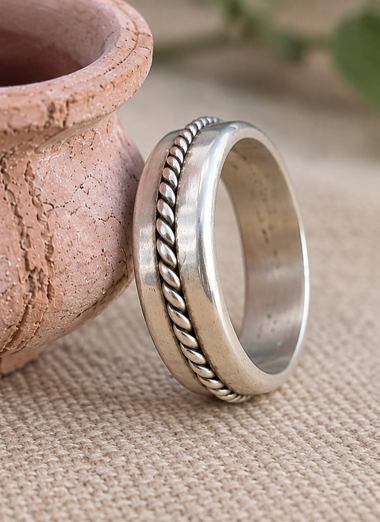 Handmade Sterling Silver Rope Detail Ring