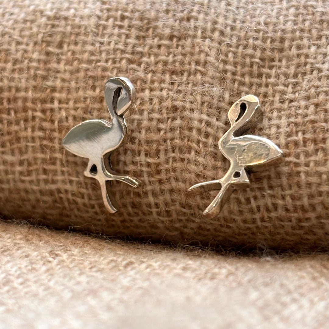 Flamingo Sterling Silver Stud Earrings