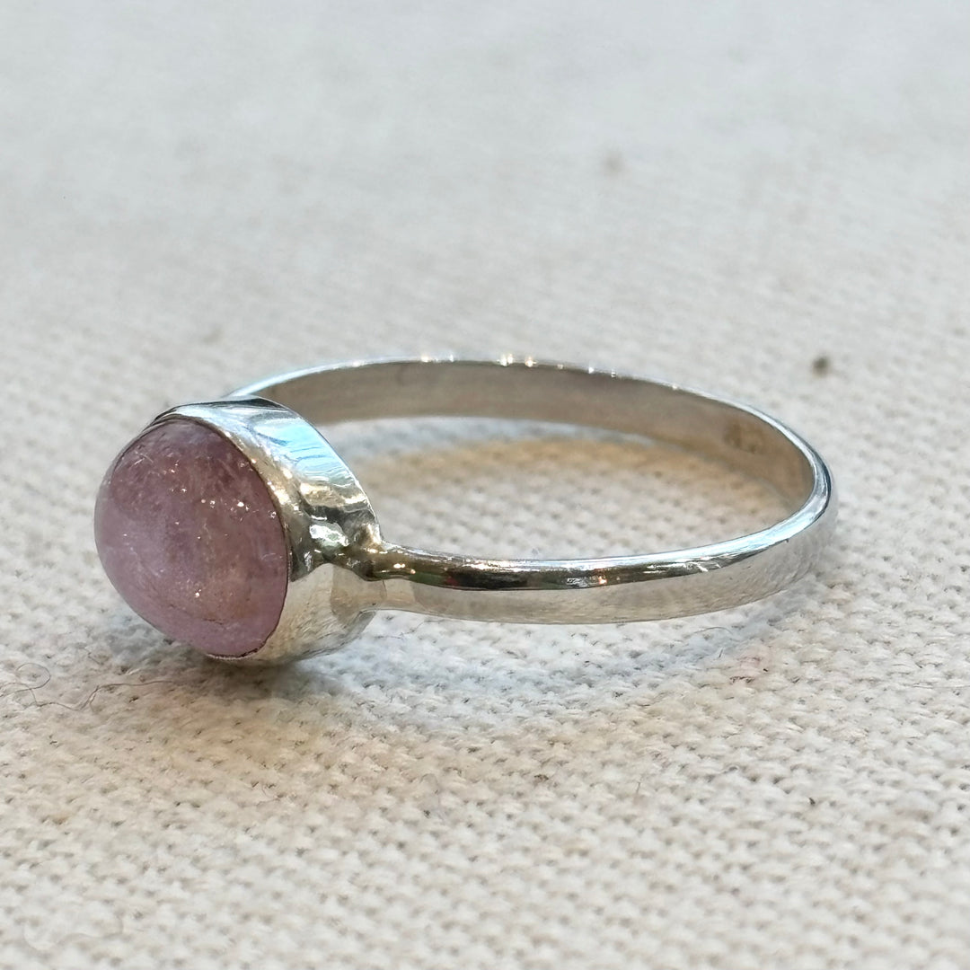 Pink Tourmaline Sterling Silver Ring – Size Q