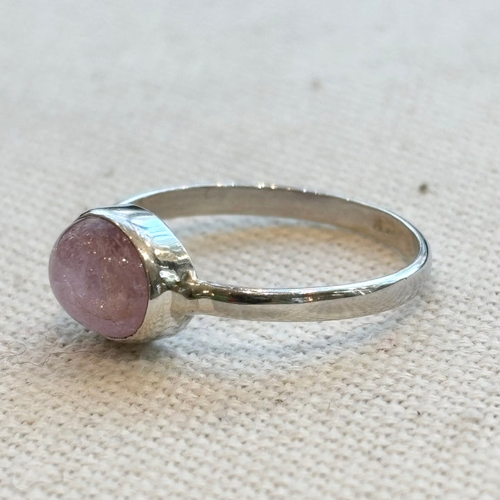 Pink Tourmaline Sterling Silver Ring – Size Q
