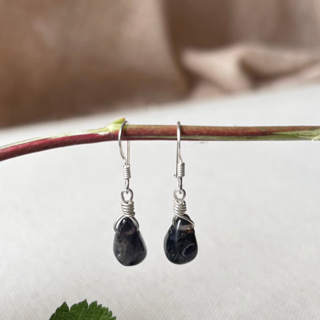 Handmade Labradorite Teardrop Silver Earrings