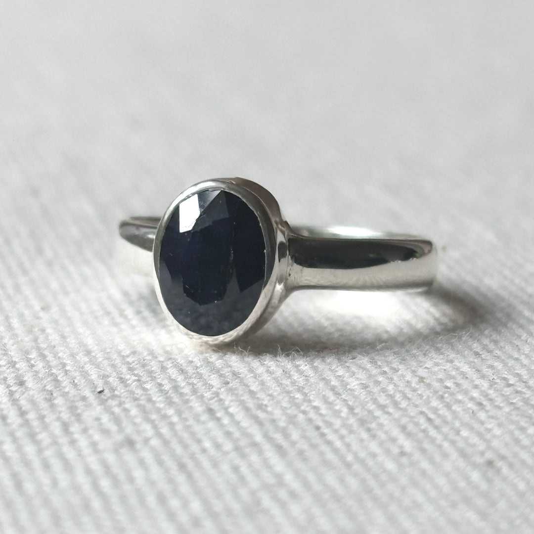 Handmade Sapphire Sterling Silver Ring – Sizes L, N & O