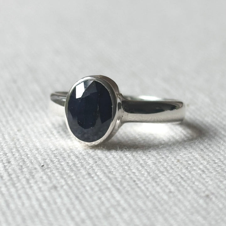 Handmade Sapphire Sterling Silver Ring – Sizes L, N & O