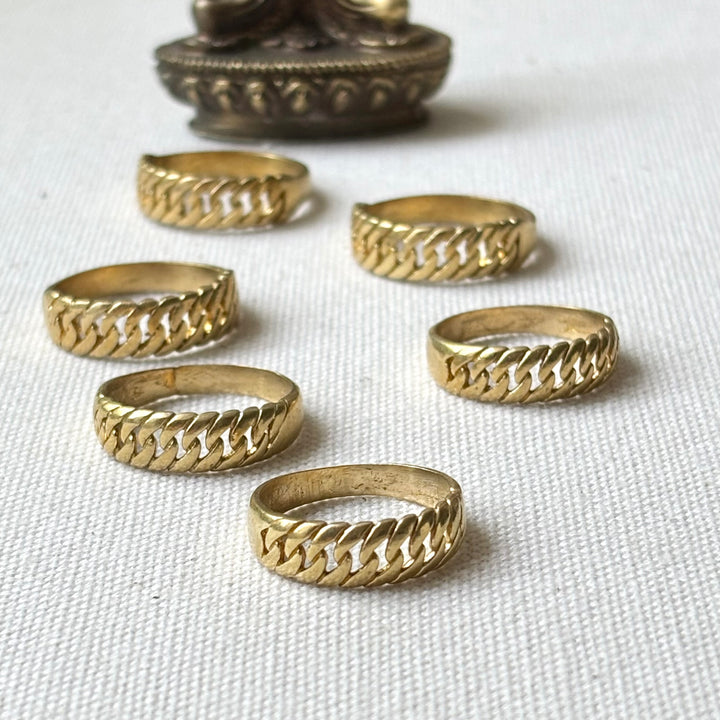 Handmade Panchadhatu Chain Pattern Ring