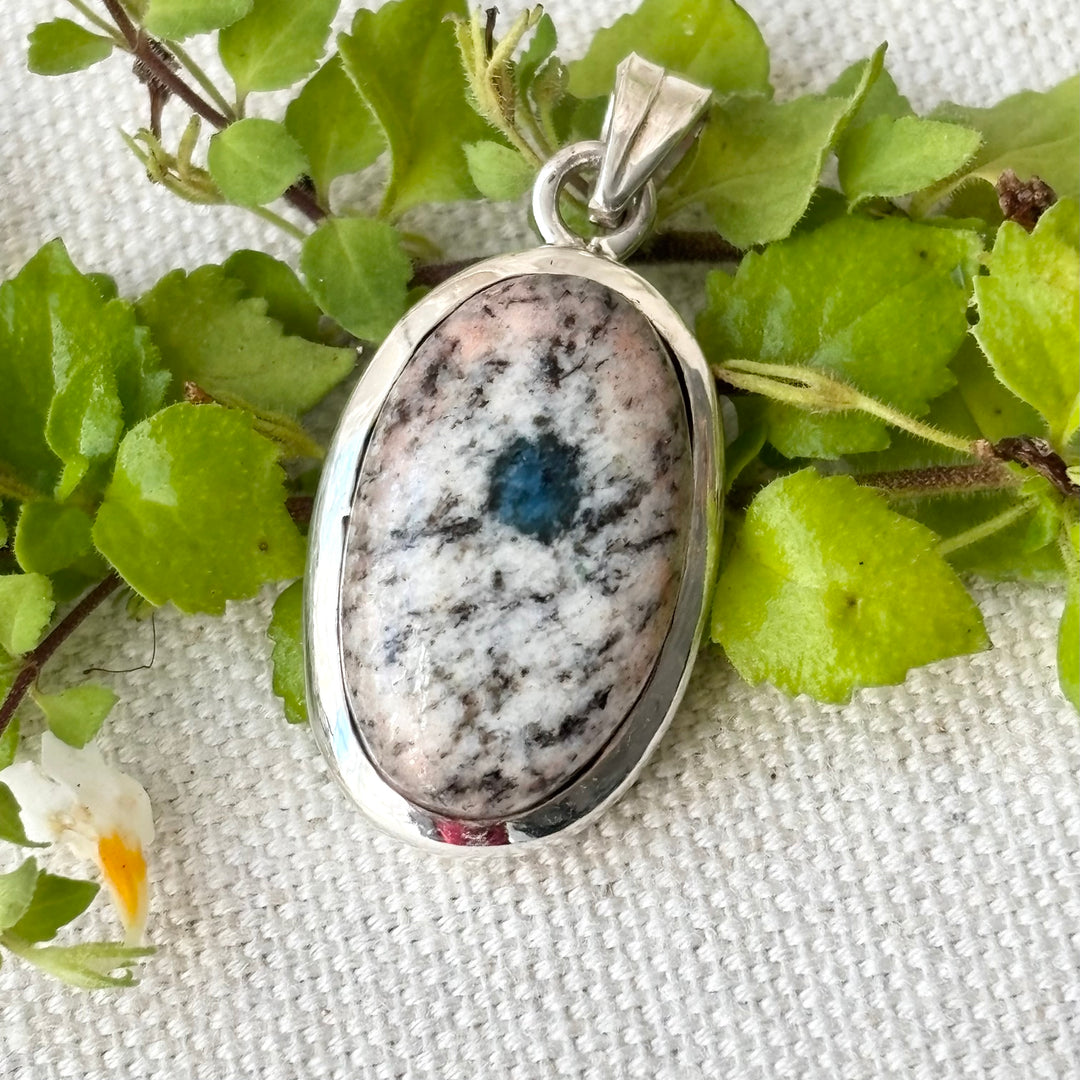 Handmade K2 Stone Sterling Silver Oval Pendant