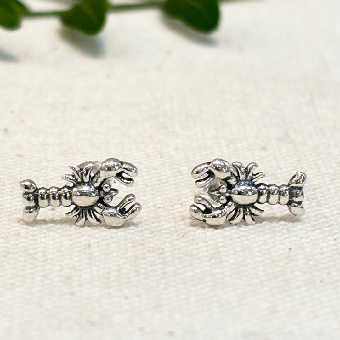 Silver Lobster Stud Earrings