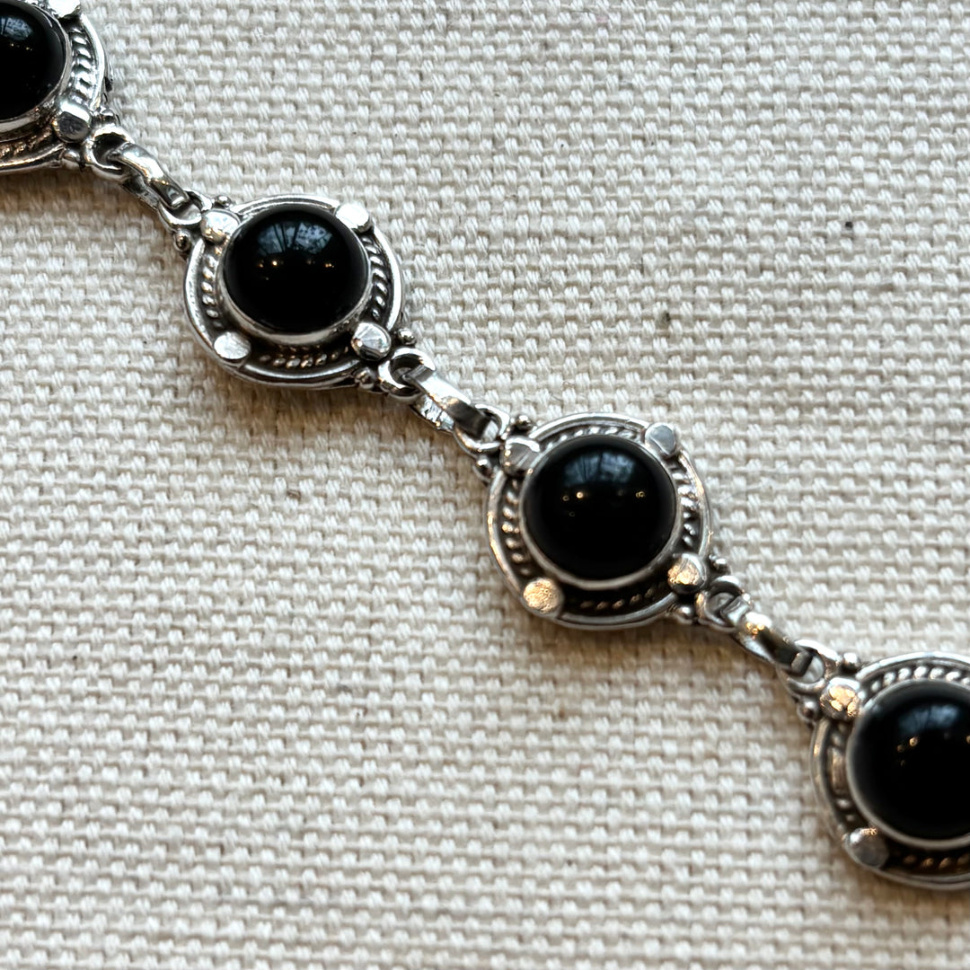 Black Onyx Sterling Silver Bracelet