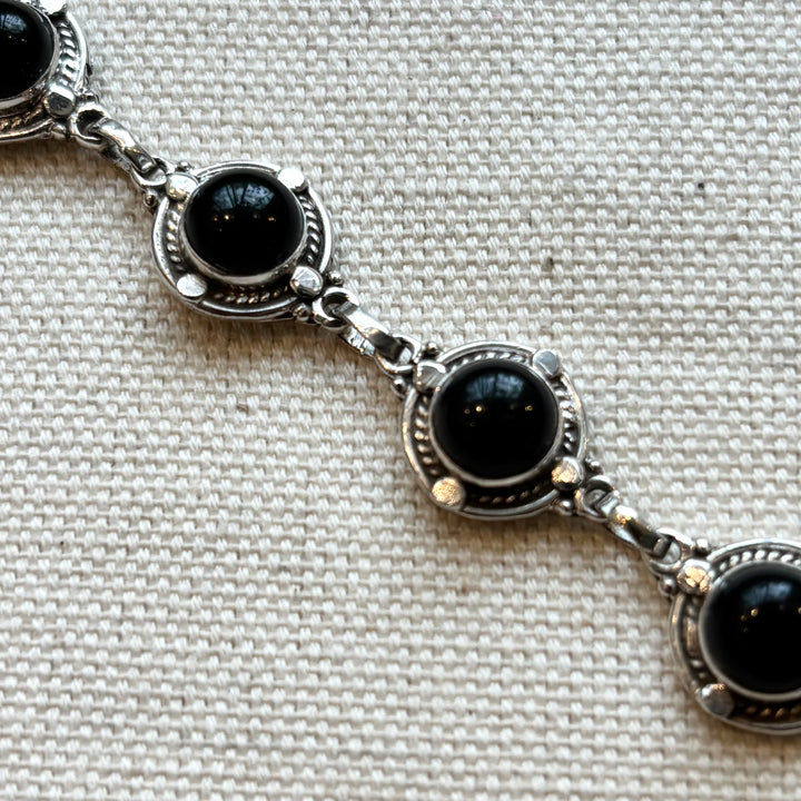 Black Onyx Sterling Silver Bracelet