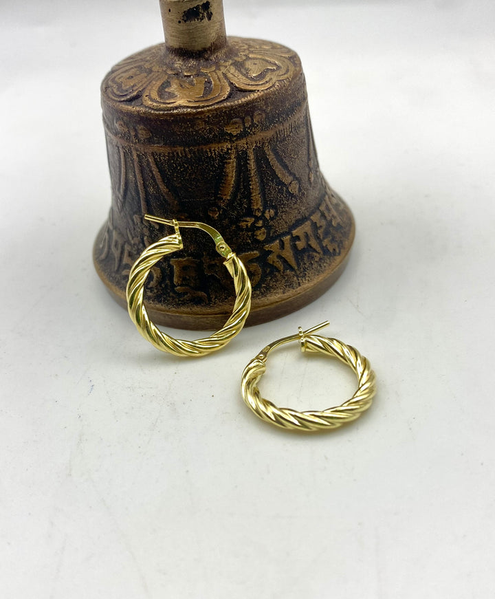 Golden Twist Hoop Earrings