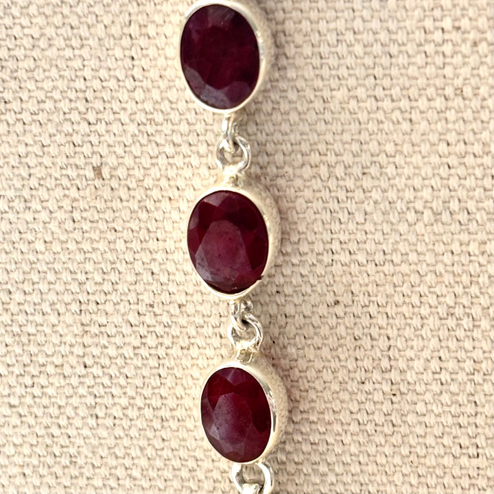 Sterling Silver Ruby Bracelet