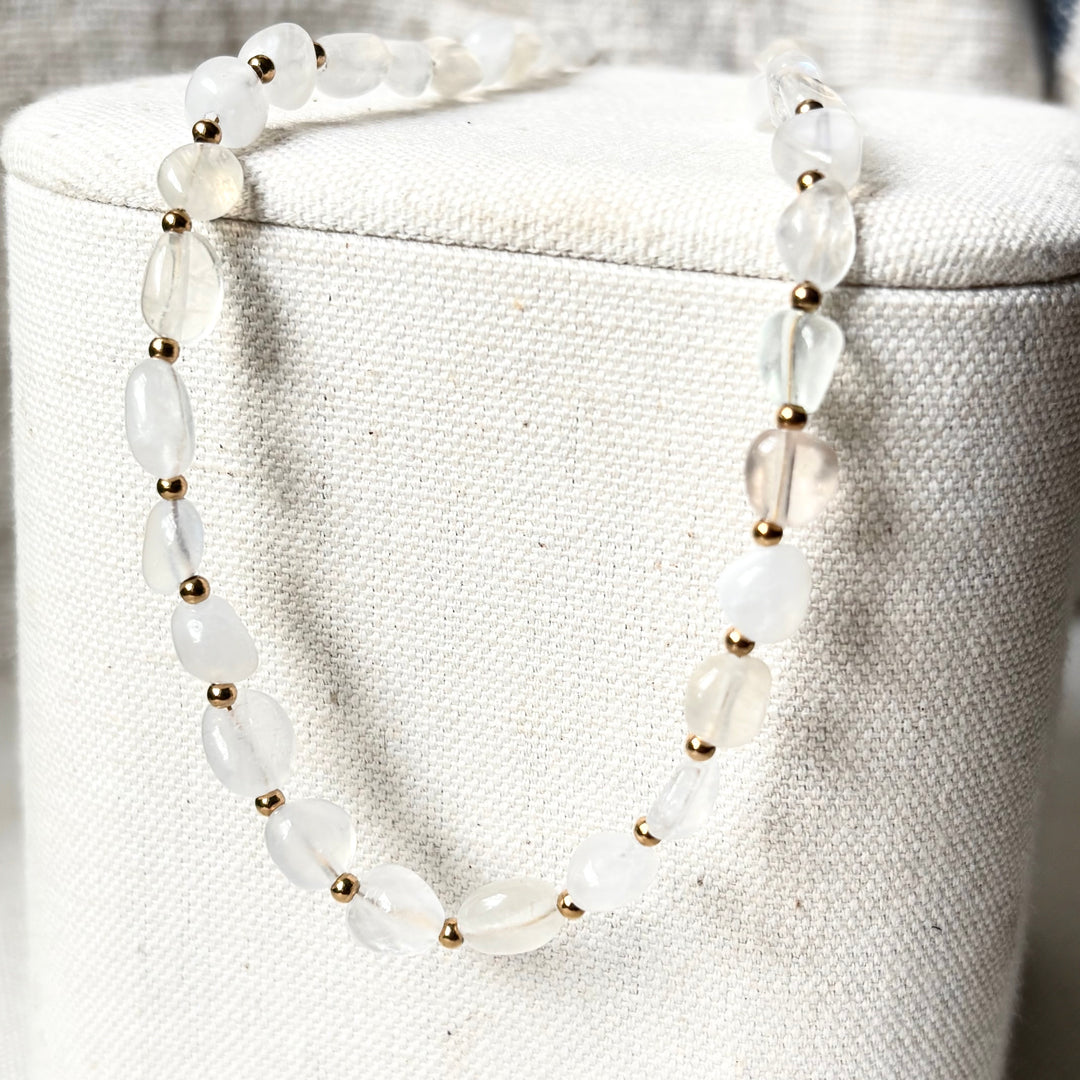 Moonstone & Gold Necklace | 16–18 Inch Adjustable