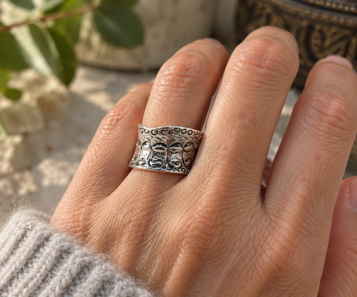 Dragon Skin Textured Sterling Silver Ring