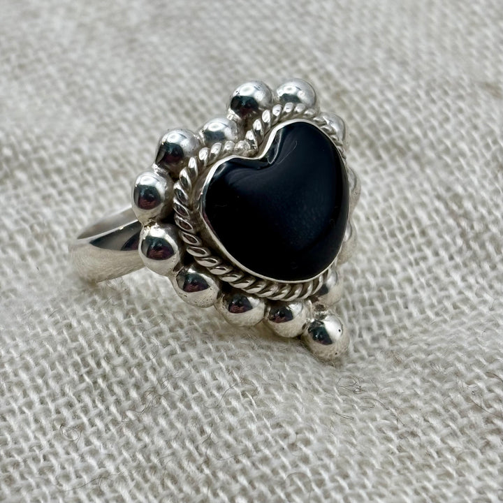 Midnight Heart Black Onyx Ring