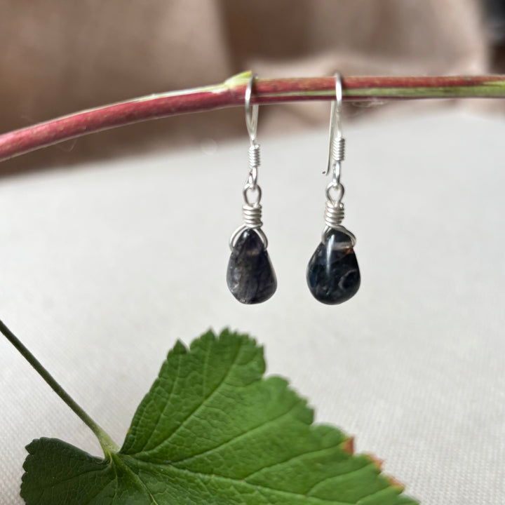 Handmade Labradorite Teardrop Silver Earrings