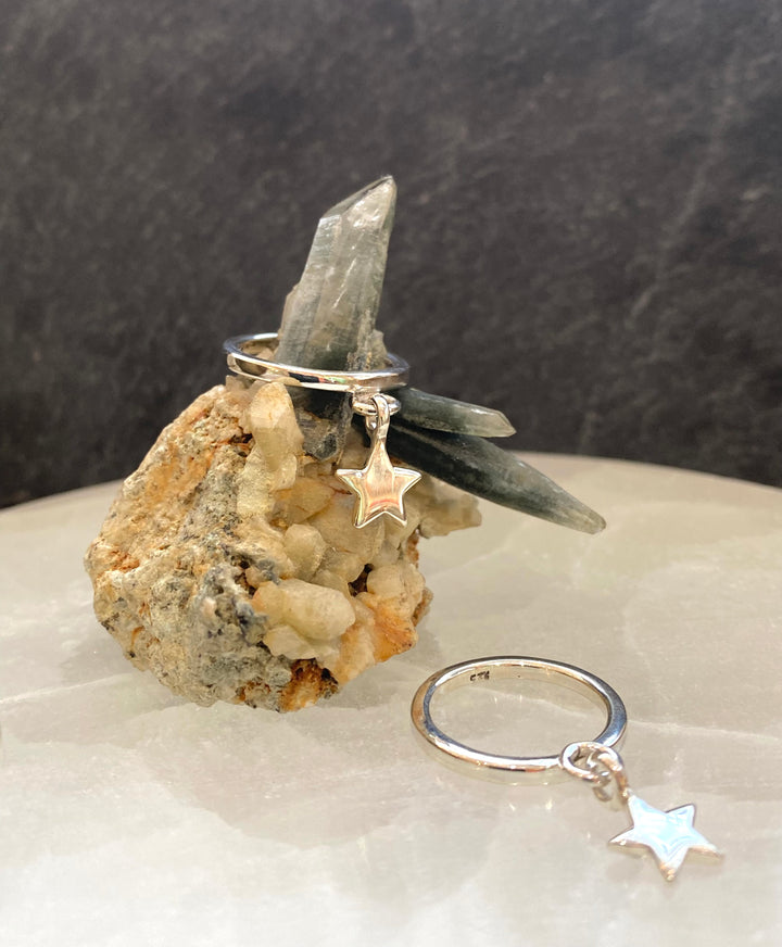 Silver Star Charm Ring
