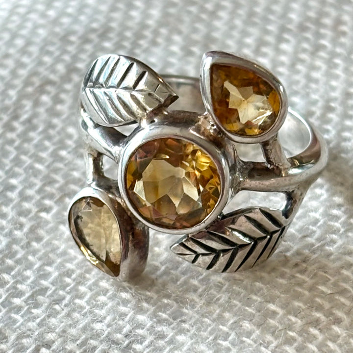 Citrine Leaf Ring