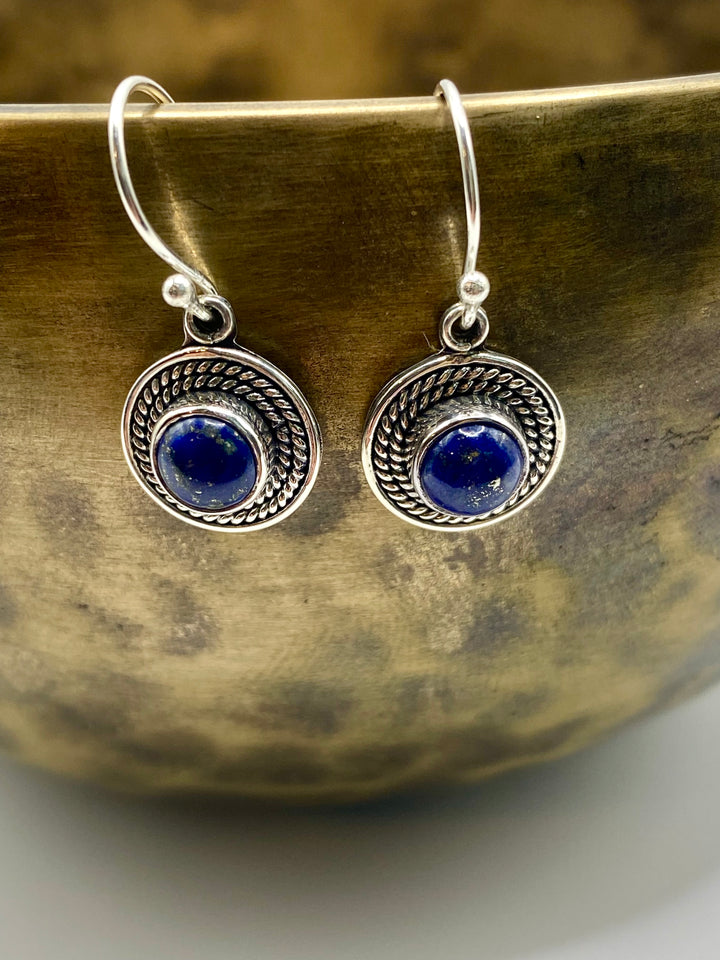 Blue Spiral Earrings