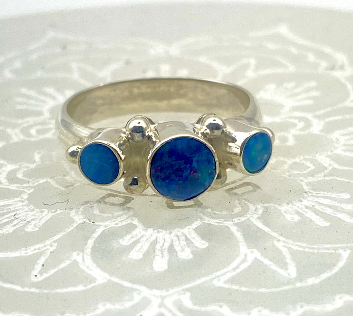 Australian Opal Triple Ring