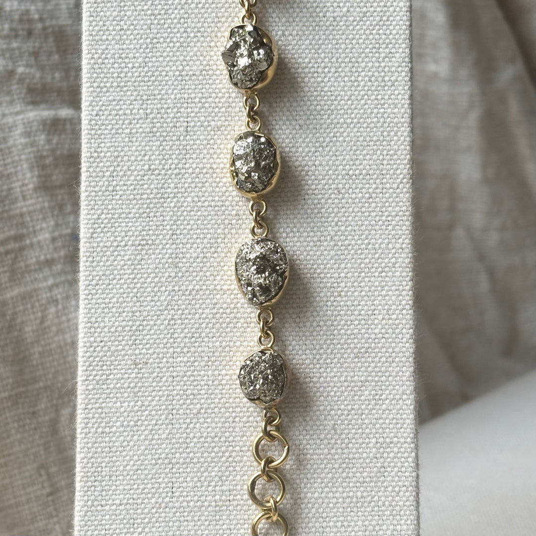 Handmade Panchadhatu Pyrite Druzy Bracelet